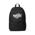 Burnout Logo Backpack — Black Fabric Daypack with Graffiti Emblem