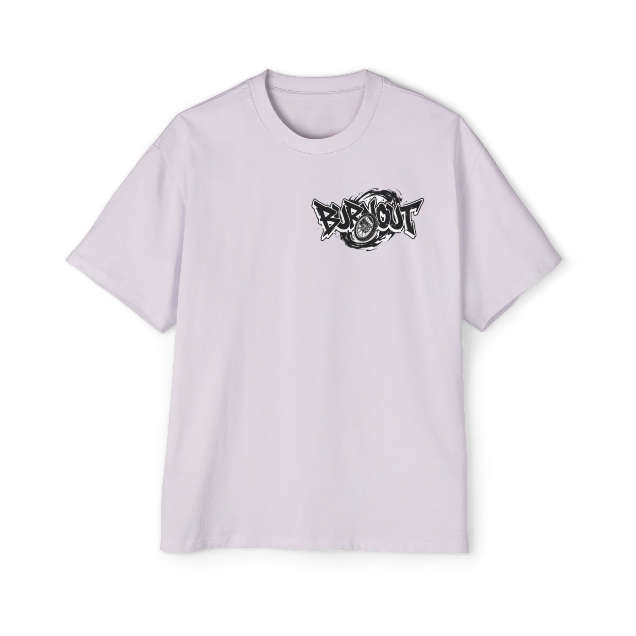 Graffiti 'Bus Out' Chest Logo Tee — Men's Oversized Streetwear