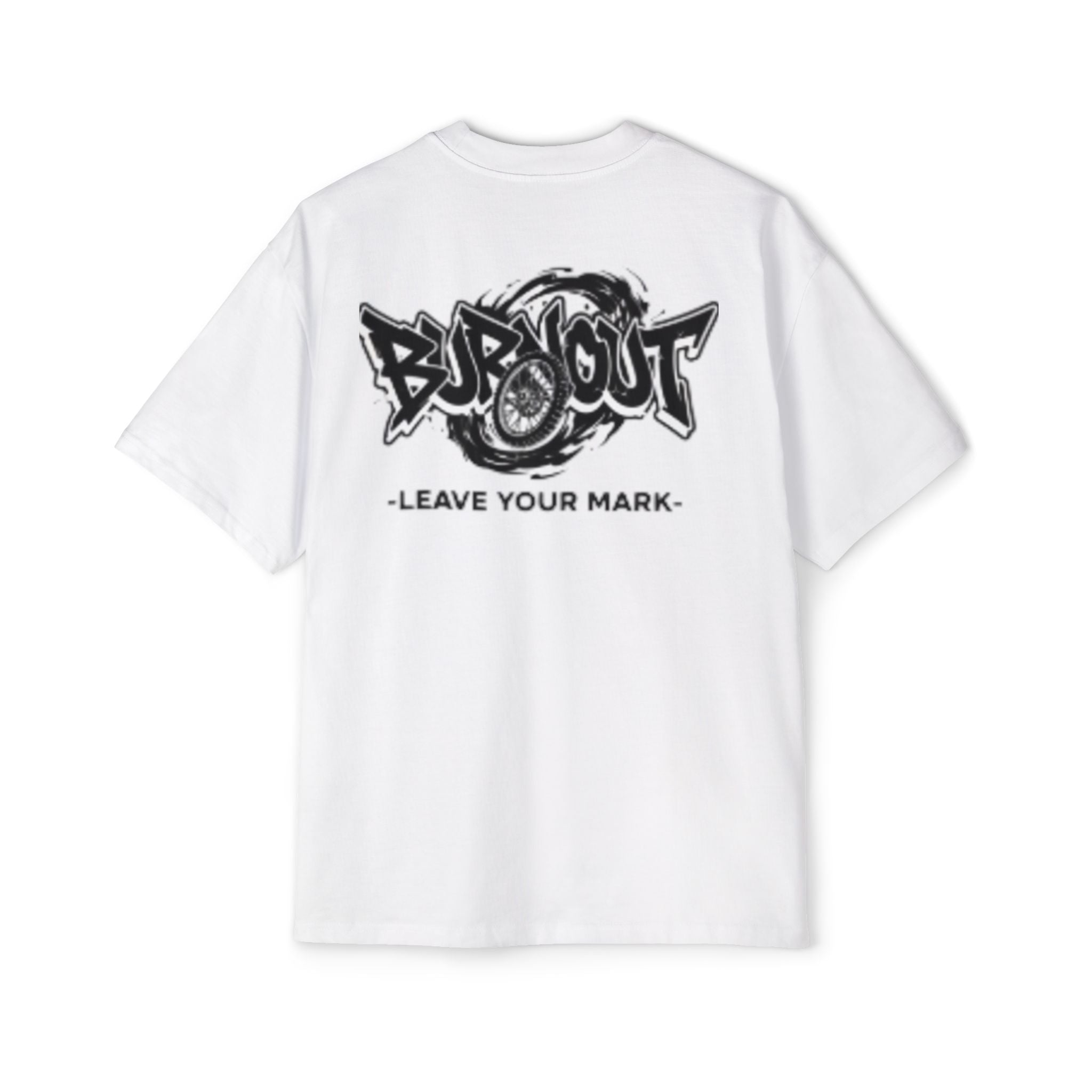 Graffiti 'Bus Out' Chest Logo Tee — Men's Oversized Streetwear
