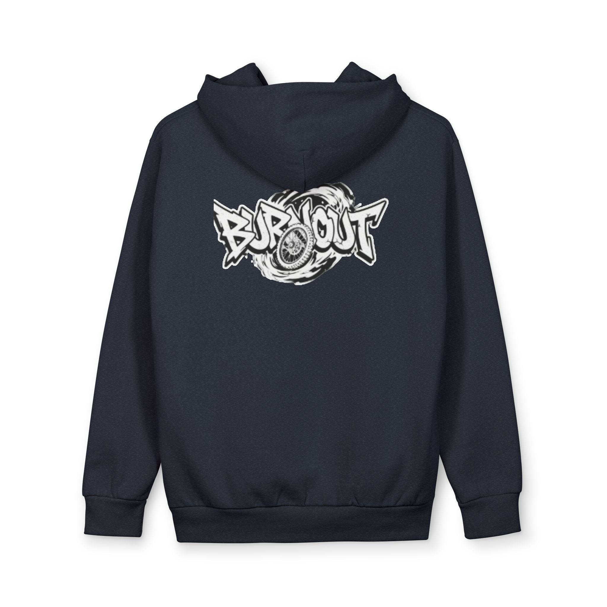 Graffiti 'BBQUT' Street Hoodie black— Urban Pullover with Bold Back Graphic