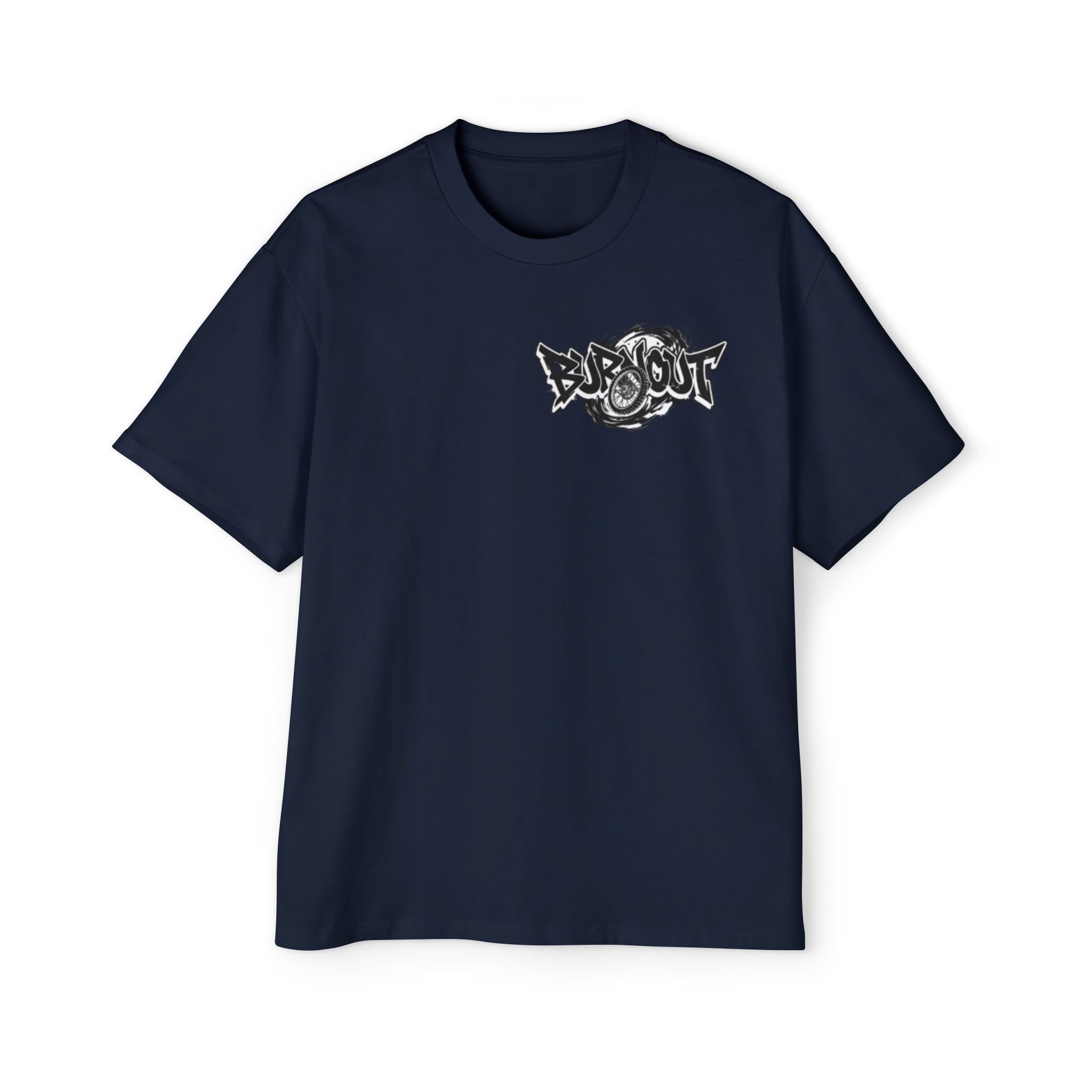 Graffiti 'Bus Out' Chest Logo Tee — Men's Oversized Streetwear