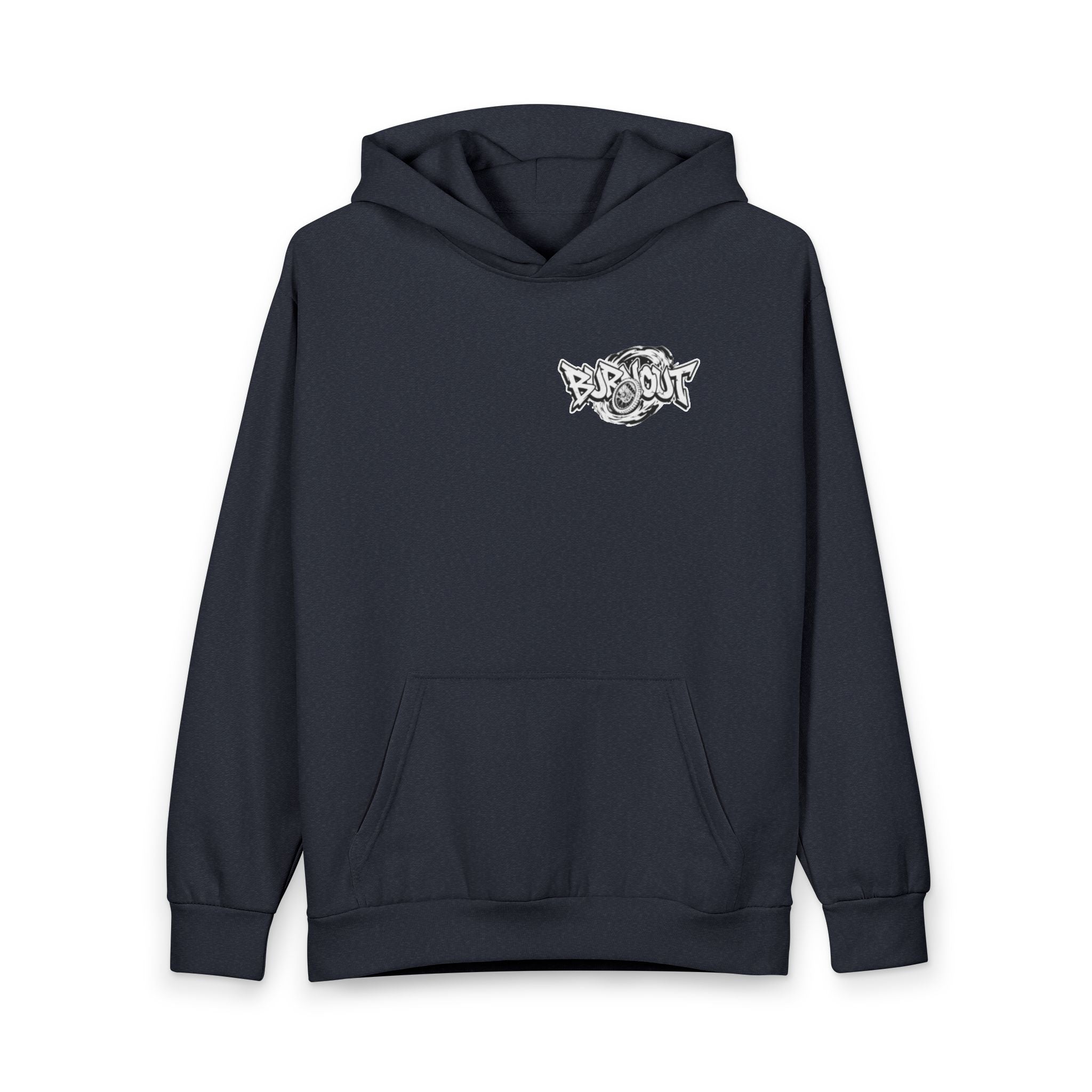 Graffiti 'BBQUT' Street Hoodie black— Urban Pullover with Bold Back Graphic